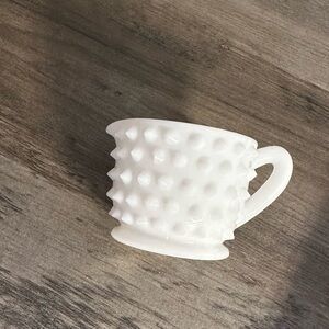 Vintage White Hobnail Milk Glass Mini Creamer